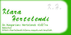 klara hertelendi business card